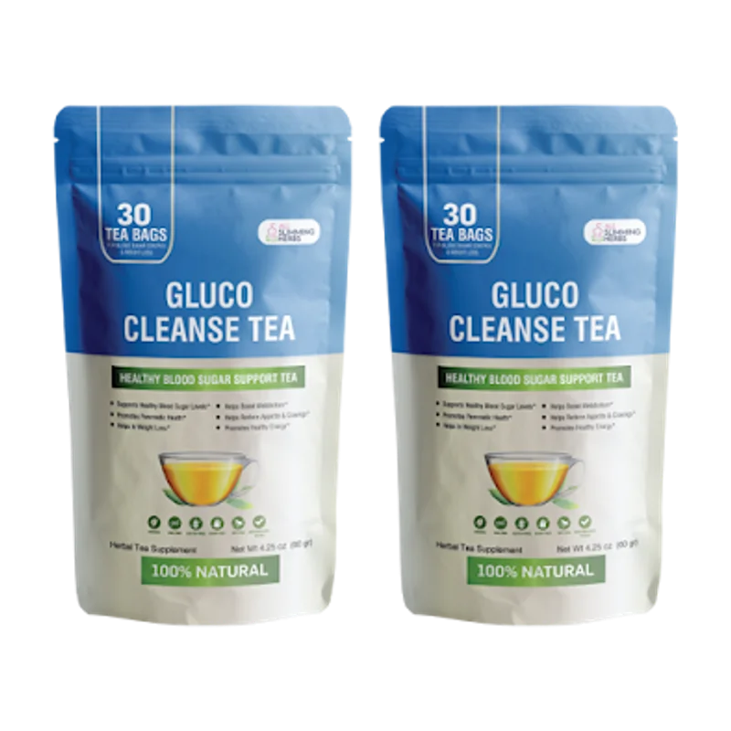 Gluco Cleanse Tea Natural Blood Sugar Formula — 2 Bottle / 60 Day Pack