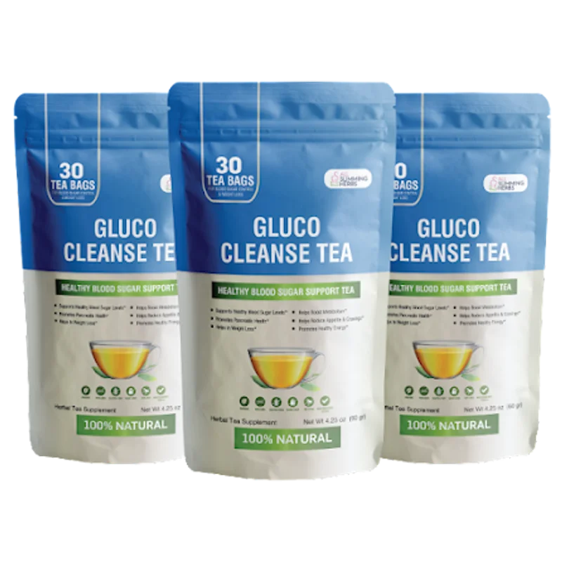 Gluco Cleanse Tea Natural Blood Sugar Formula — 3 Bottle / 90 Day Pack